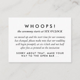 Cartão De Informações Correção de Erro de Casamento de Anéis Dourados Mo