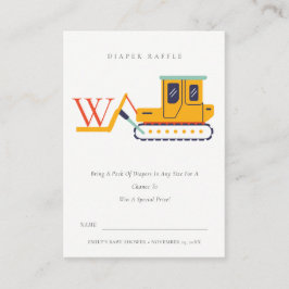 Cartão De Informações Corta-Forte Levante Monograma Fralda Chá de fralda