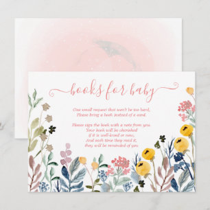 Cartão De Informações Cósmico Colorida Aquarela Prados de Flores Selvage