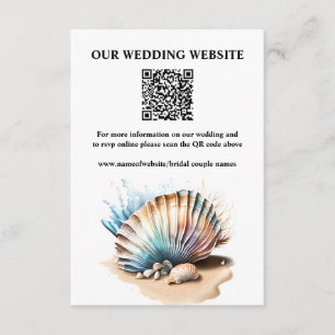 Cartão De Informações Costelas de praia código QR iridescente náutico rs