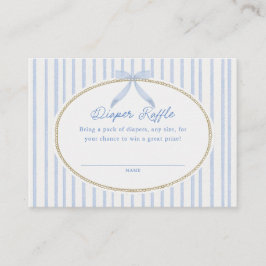 Cartão De Informações Cottage Blue Baby Shower Diaper Raffle