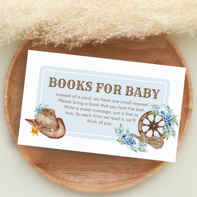 Cartão De Informações Cowboy Baby Shower Books for Baby (A Little Cowboy Baby Shower Books for Baby)