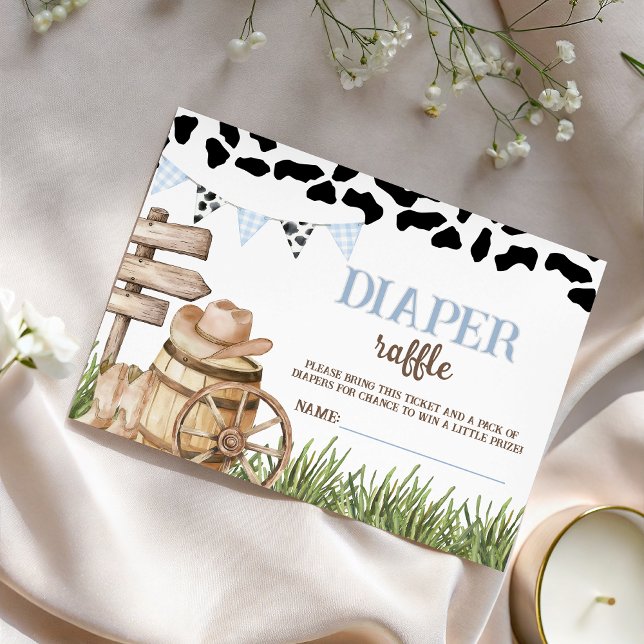 Cartão De Informações Cowboy Diaper Raffle Insert (Criador carregado)