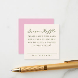 Cartão De Informações Cream Baby Shower Diaper Raffle Entry Card