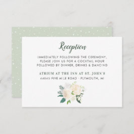 Cartão De Informações Cream Floral Buquê Greenerescente Recepção de casa