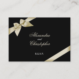 Cartão De Informações Cream Ribbon RSVP Minicard