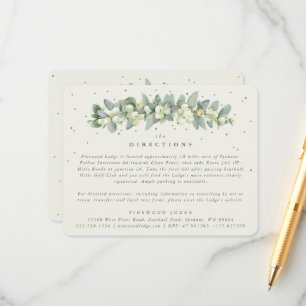 Cartão De Informações Cream Snowberry+Eucalyptus Garland Directions