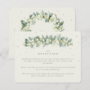 Cartão De Informações Cream Snowberry+Eucalyptus Garland Recepção