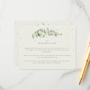 Cartão De Informações Creme de Neve + Caule de Eucalipto Recepção de Cas