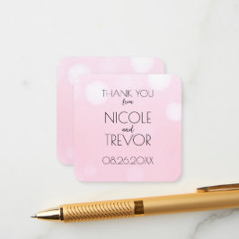 Cartão De Informações Crie o seu - Agradecimento com Bokeh Rosa Claro