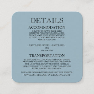 Cartão De Informações Crie seu próprio - Azul empoeirado