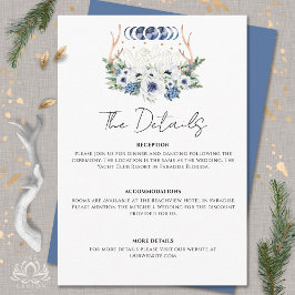 Cartão De Informações Cristais de Lua Flores Casamento Boho Metafísico 