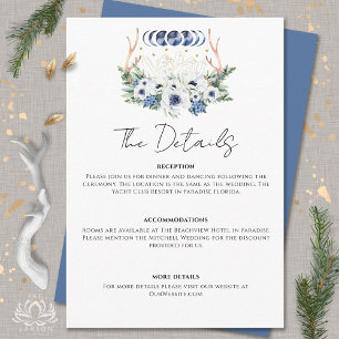 Cartão De Informações Cristais de Lua Flores Casamento Boho Metafísico 