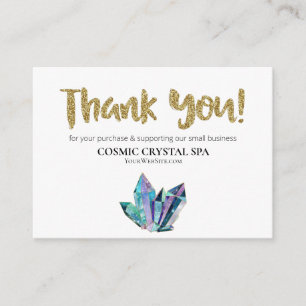 Cartão De Informações *~* CRISTAL CÓSMICO - OBRIGADO AO SEU logotipo Rev