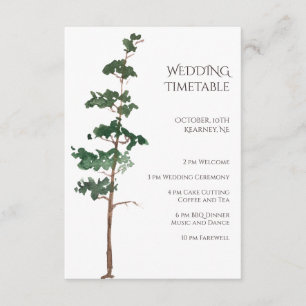 Cartão De Informações Cronograma de Casamento Minimalista com Spruce em