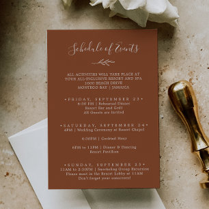 Cartão De Informações Cronograma de Eventos de Fim de Semana em Terracot