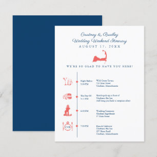 Cartão De Informações Cronograma do Itinerário da Recepção de Casamento 