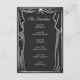 Cartão De Informações Cronologia de Casamento Cortina Ilustrada