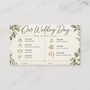 Cartão De Informações Cronologia do Nosso Dia de Casamento