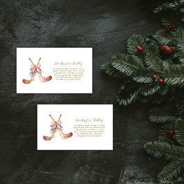 Cartão De Informações Cute All Stars Bow Hockey Girl Books Baby Shower 