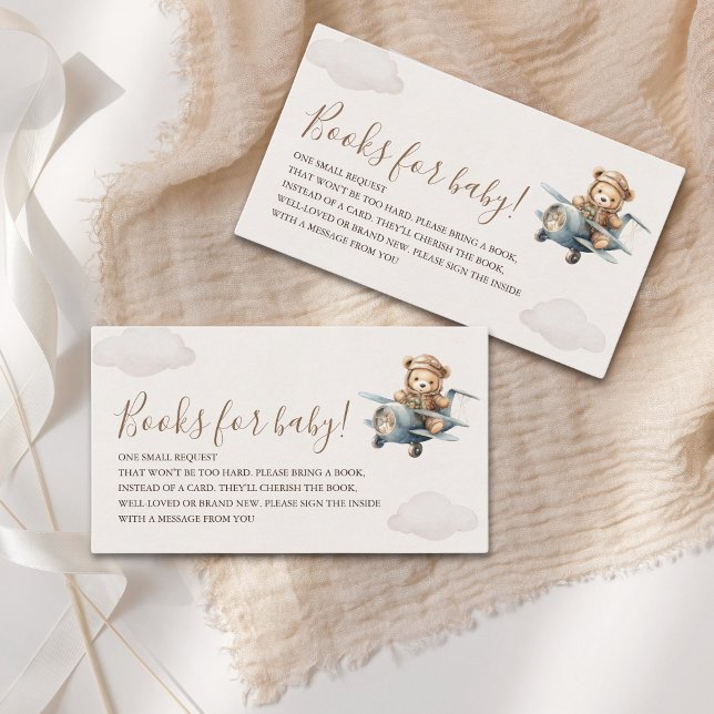 Cartão De Informações Cute Bear Baby Shower Boy  (Criador carregado)