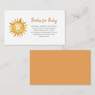 Cartão De Informações Cute Boho Sol Livro Solicitação Churrasco de Bebê