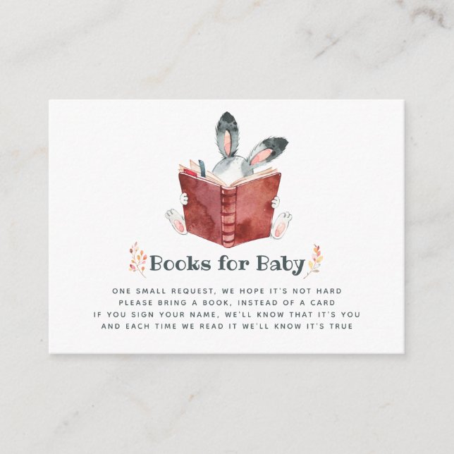 Cartão De Informações Cute Bunny Autumn - Solicitação de Chá de fraldas  (Frente)