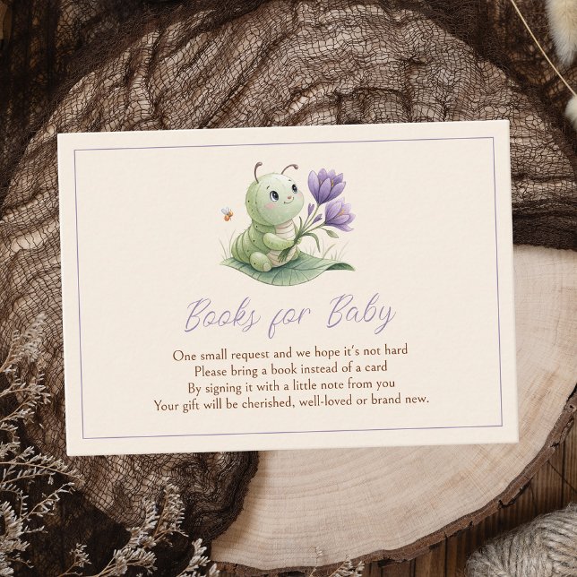 Cartão De Informações Cute Caterpillar Baby Shower Books For Baby (Criador carregado)