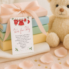 Cartão De Informações Cute Clothesline Christmas Books For Baby Shower