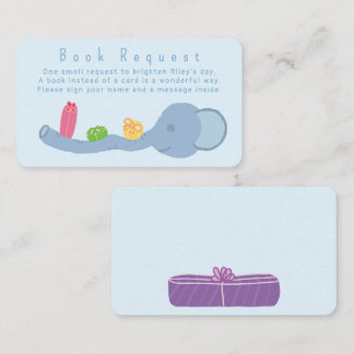 Cartão De Informações Cute Elephant & Gifts "Book Request" Enclosure Car