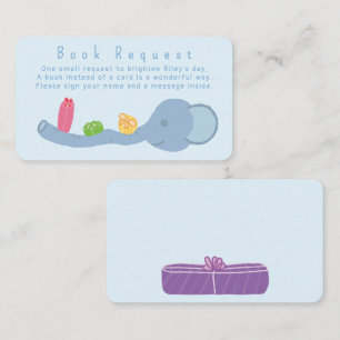 Cartão De Informações Cute Elephant & Gifts "Pedido de Livro" Enclosure