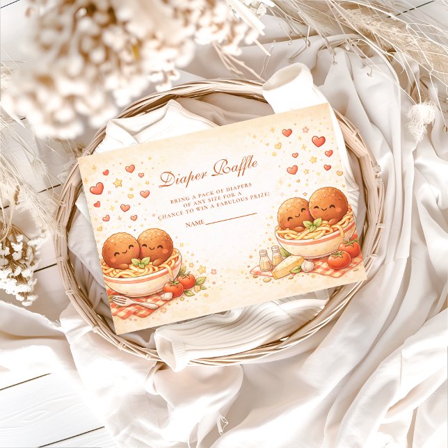 Cartão De Informações Cute Illustrated Little Meatball Diapper Raffle (Criador carregado)