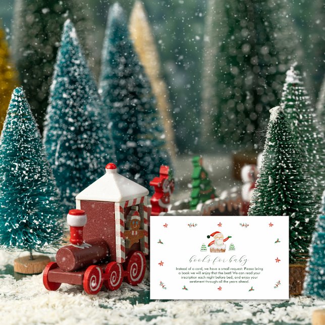 Cartão De Informações Cute It's Cold Outside Books For Santa Baby Shower (Cute It's Cold Outside Books For Santa Baby Shower Enclosure Card)