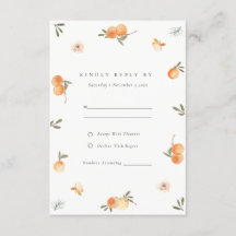 Cute Laranja Floral Boho Botânico Casamento RSVP