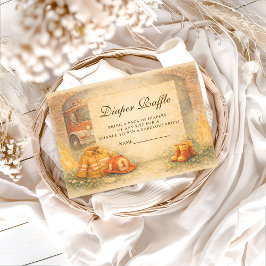 Cartão De Informações Cute Little Firefighter Diapper Raffle