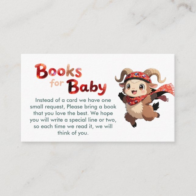 Cartão De Informações Cute Ram Winter Books for Baby Card (Frente)