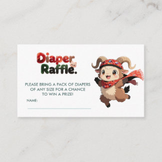 Cartão De Informações Cute Ram Winter Diaper Raffle Card