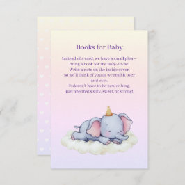 Cartão De Informações Cute Sleeping Elephant Baby Shower Enclosure Card