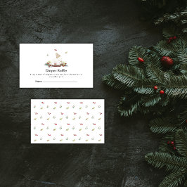 Cartão De Informações Cute Sleigh Polar Bear Diaper Raffle Baby Shower 