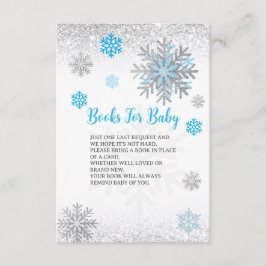 Cartão De Informações Cute Snowflake Blue & Silver Baby's Book Request 