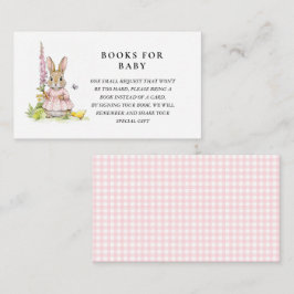 Cartão De Informações Cute vintage Bunny  girl Baby shower book request