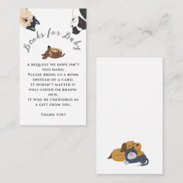 Cartão De Informações Cute Watercolor Dogs Books For Baby Shower
