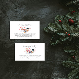 Cartão De Informações Cute Winter Penguin Snowman Books For Baby Shower
