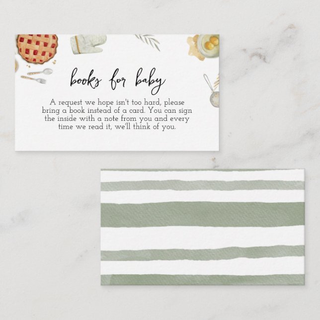 Cartão De Informações Cutie Pie Baking Books para Chá de fraldas (Frente/Verso)