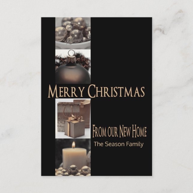 Cartão De Informações Da Colagem do Novo Natal em Casa (Frente)