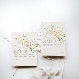 Cartão De Informações Daisy Boho Wildflower Rustic Chá de fraldas