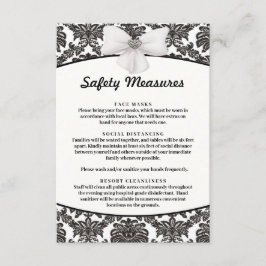 Cartão De Informações Damask Elegance Wedding Safety Measures
