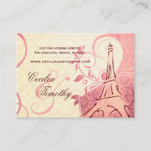 Cartão De Informações Damask Parisienne: Site de Noivado com Flor de Mad
