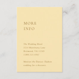 Cartão De Informações Danice Butter Yellow Modern Wedding