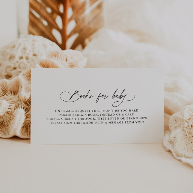 Cartão De Informações DARCY Boho Black White Chá de fraldas Livros para  (DARCY Boho Black White Baby Shower Books for Baby Enclosure Card)